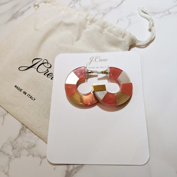 J.Crew Made-in-Italy Mixed Acetate Hoop Earrings - Picture 5 of 8
